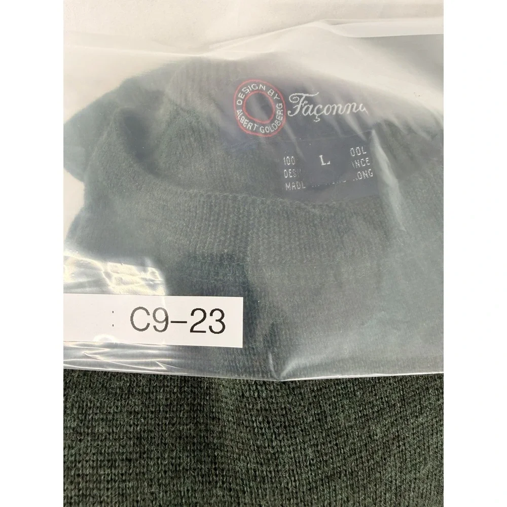 Faconnable Sweater Men's 100% Merino Wool Crew‎ Neck Preppy Jumper Pullover SZ-L